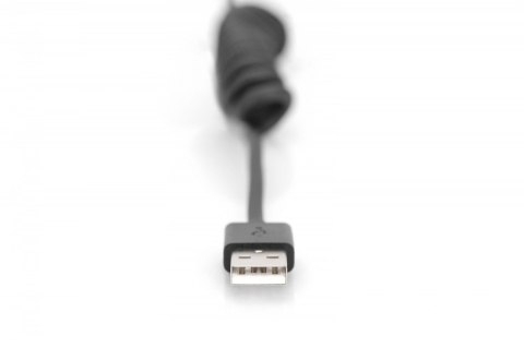 Kabel spiralny USB A/USB C, USB 2.0, PD 60W, max. 1m Czarny Kabel spiralny USB A/USB C, USB 2.0, PD 60W, max. 1m Czarny