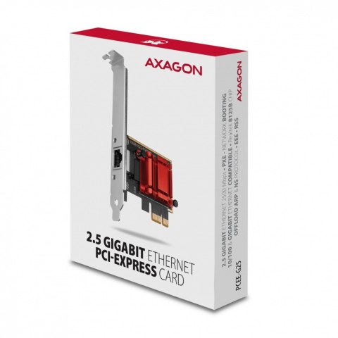 PCEE-G25 Karta sieciowa PCIe 1 x 2.5 Gigabit Ethernet port RJ-45 Realtek, PXE, SP & LP PCEE-G25 Karta sieciowa PCIe 1 x 2.5 Gigabit Ethernet port RJ-45 Realtek, PXE, SP & LP