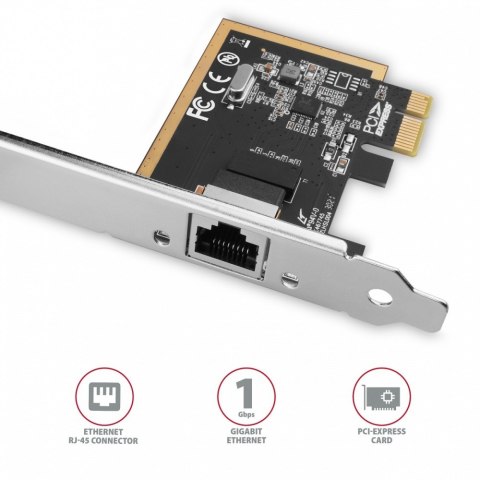 PCEE-GRF Karta sieciowa PCIe 1x Gigabit Ethernet port RJ-45 Realtek SP & LP PCEE-GRF Karta sieciowa PCIe 1x Gigabit Ethernet port RJ-45 Realtek SP & LP