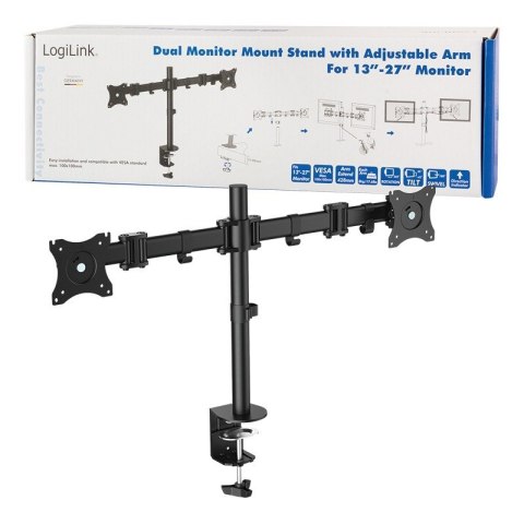 Uchwyt do monitora (2x) 13-27 cali, max. 2x8kg Uchwyt do monitora (2x) 13-27 cali, max. 2x8kg