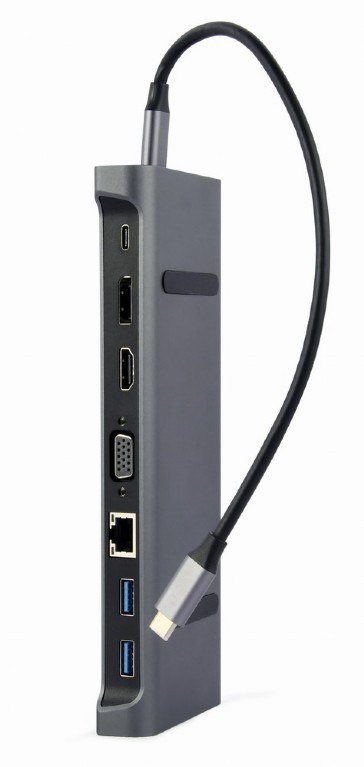 Adapter USB-C 9w1, HDMI, USB-C PD, VGA, DP, USBx3, Audio, LAN Adapter USB-C 9w1, HDMI, USB-C PD, VGA, DP, USBx3, Audio, LAN