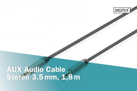 Kabel połączeniowy audio MiniJack Stereo Typ 3.5mm/3.5mm M/M nylon 1,8m Kabel połączeniowy audio MiniJack Stereo Typ 3.5mm/3.5mm M/M nylon 1,8m