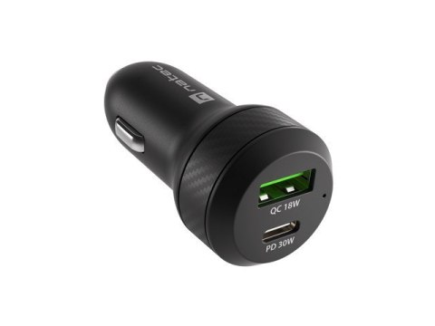 Ładowarka samochodowa Coney 1x USB 1x USB-C QC 3.0 48W Czarna Ładowarka samochodowa Coney 1x USB 1x USB-C QC 3.0 48W Czarna