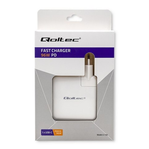 Ładowarka sieciowa FAST 96W | 5-20V | 3-4.7A | USB C PD | Biała Ładowarka sieciowa FAST 96W | 5-20V | 3-4.7A | USB C PD | Biała