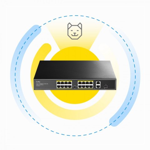 Przełącznik FS1018PS1 16xFE PoE+ 200W 1xSFP Przełącznik FS1018PS1 16xFE PoE+ 200W 1xSFP