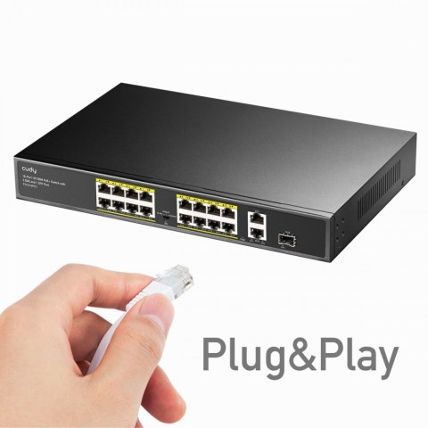 Przełącznik FS1018PS1 16xFE PoE+ 200W 1xSFP Przełącznik FS1018PS1 16xFE PoE+ 200W 1xSFP