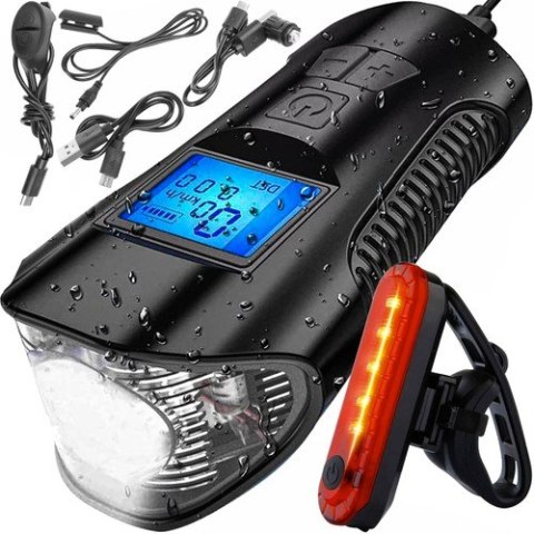 Lampka rowerowa LED z licznikiem 23680 Trizand