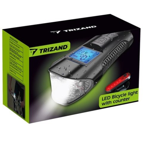 Lampka rowerowa LED z licznikiem 23680 Trizand