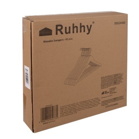 Wieszak na ubrania 10szt. - drewniany Ruhhy 24492 Ruhhy
