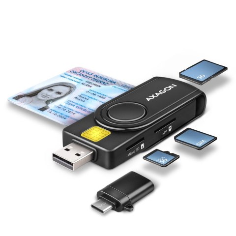 CRE-SMP2A Czytnik kart identyfikacyjnych & SD/microSD/SIM card PocketReader USB CRE-SMP2A Czytnik kart identyfikacyjnych & SD/microSD/SIM card PocketReader USB
