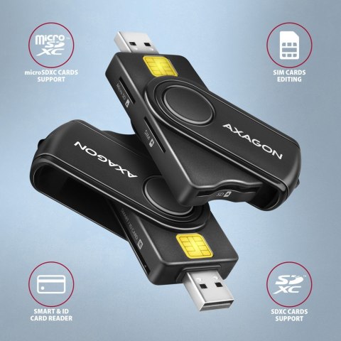 CRE-SMP2A Czytnik kart identyfikacyjnych & SD/microSD/SIM card PocketReader USB CRE-SMP2A Czytnik kart identyfikacyjnych & SD/microSD/SIM card PocketReader USB