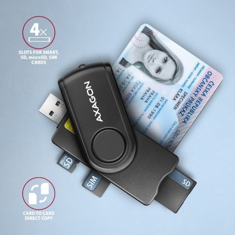 CRE-SMP2A Czytnik kart identyfikacyjnych & SD/microSD/SIM card PocketReader USB CRE-SMP2A Czytnik kart identyfikacyjnych & SD/microSD/SIM card PocketReader USB