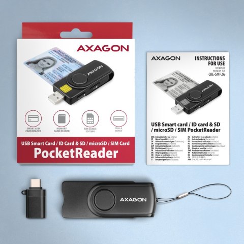 CRE-SMP2A Czytnik kart identyfikacyjnych & SD/microSD/SIM card PocketReader USB CRE-SMP2A Czytnik kart identyfikacyjnych & SD/microSD/SIM card PocketReader USB