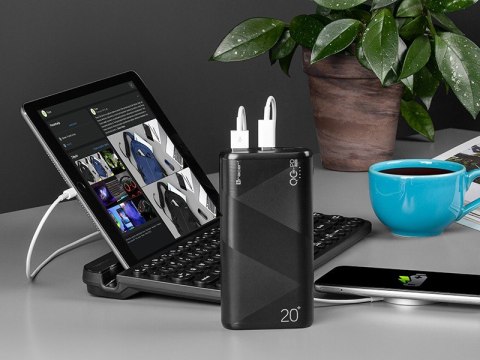 Powerbank Amos 20000mAh QC3.0-PD20W BK czarny Powerbank Amos 20000mAh QC3.0-PD20W BK czarny