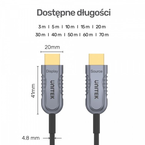 Kabel optyczny HDMI 2.1 AOC 10m 4K60Hz C11028DGY Kabel optyczny HDMI 2.1 AOC 10m 4K60Hz C11028DGY