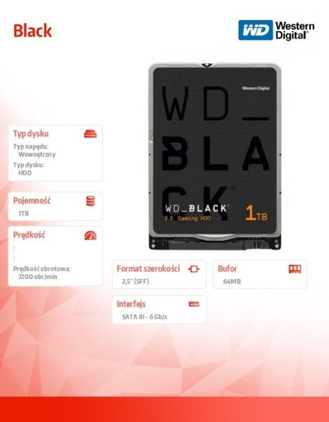 HDD Black 1TB 2,5 64MB SATAIII/7200rpm SMR HDD Black 1TB 2,5 64MB SATAIII/7200rpm SMR