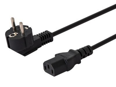 Kabel zasilający Schuko męski - IEC C13, kątowy, 1,8m, CL-98 Kabel zasilający Schuko męski - IEC C13, kątowy, 1,8m, CL-98