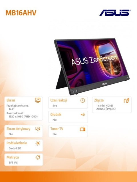 Monitor 16 cali MB16AHV IPS USB-C Monitor 16 cali MB16AHV IPS USB-C