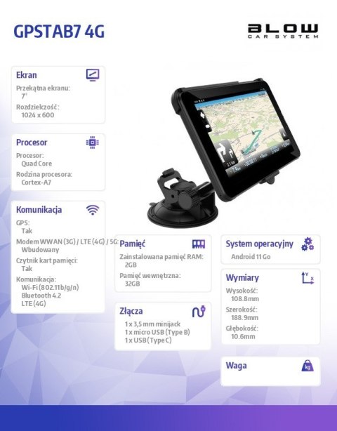 Tablet GPSTAB7 4G 7 cali Tablet GPSTAB7 4G 7 cali