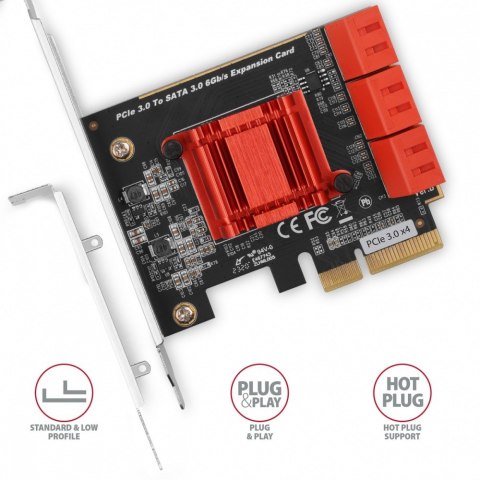 PCES-SA6 Kontroler PCIe 6x wewnętrzny port SATA 6G, ASM1166, SP & LP PCES-SA6 Kontroler PCIe 6x wewnętrzny port SATA 6G, ASM1166, SP & LP