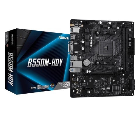 Płyta główna B550M-HDV AM4 2DDR4 HDMI/DVI/D-SUB M.2 mATX Płyta główna B550M-HDV AM4 2DDR4 HDMI/DVI/D-SUB M.2 mATX