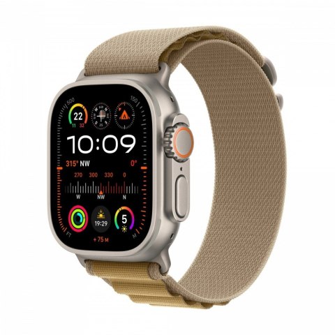 Watch Ultra 2 GPS + Cellular, koperta 49 mm z tytanu w kolorze naturalnym z opaską Alpine S w kolorze beżowym Watch Ultra 2 GPS + Cellular, koperta 49 mm z tytanu w kolorze naturalnym z opaską Alpine S w kolorze beżowym