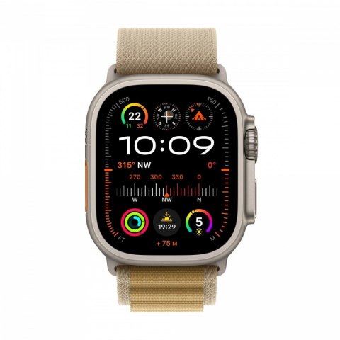 Watch Ultra 2 GPS + Cellular, koperta 49 mm z tytanu w kolorze naturalnym z opaską Alpine S w kolorze beżowym Watch Ultra 2 GPS + Cellular, koperta 49 mm z tytanu w kolorze naturalnym z opaską Alpine S w kolorze beżowym