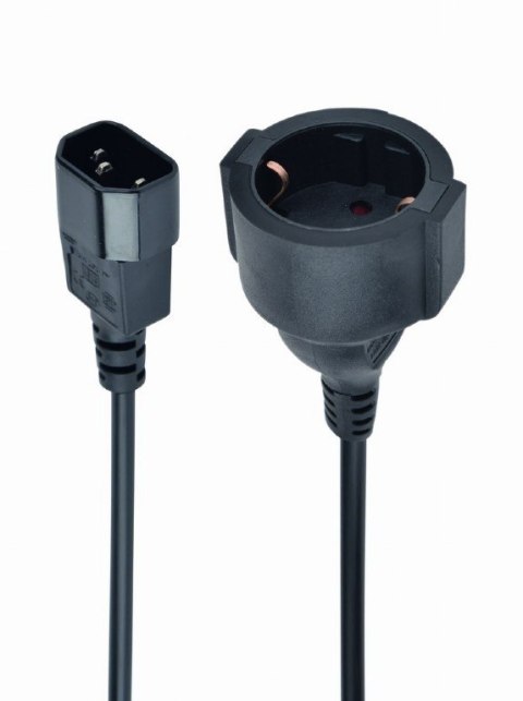 Adapter zasilania IEC320 C14->SCHUKO(F) 15 cm Adapter zasilania IEC320 C14->SCHUKO(F) 15 cm