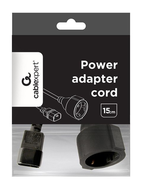 Adapter zasilania IEC320 C14->SCHUKO(F) 15 cm Adapter zasilania IEC320 C14->SCHUKO(F) 15 cm
