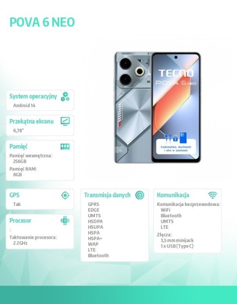 Smartfon POVA 6 NEO Starry Silver
