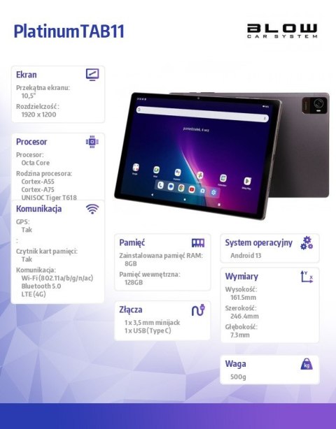 Tablet Platinum TAB11 4G 8/128GB Tablet Platinum TAB11 4G 8/128GB