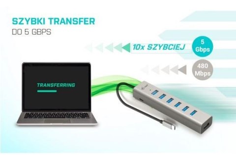 Hub USB-C Charging Metal HUB 7 Port Hub USB-C Charging Metal HUB 7 Port