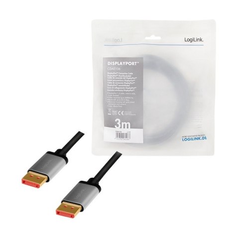 Kabel DisplayPort 8K/60 Hz,DP/M do DP/M aluminium 3m Kabel DisplayPort 8K/60 Hz,DP/M do DP/M aluminium 3m