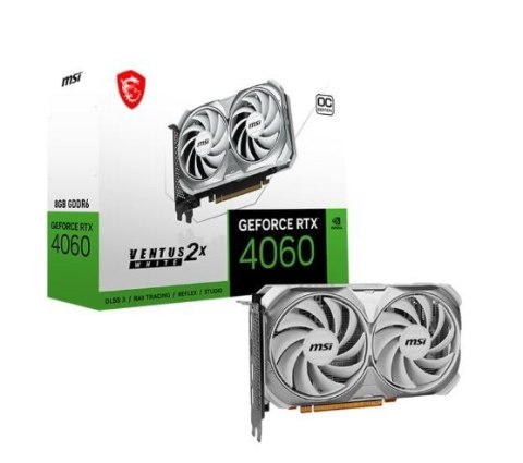 Karta graficzna GeForce RTX 4060 VENTUS 2X WHITE OC 8GB GDDR6 128bit Karta graficzna GeForce RTX 4060 VENTUS 2X WHITE OC 8GB GDDR6 128bit