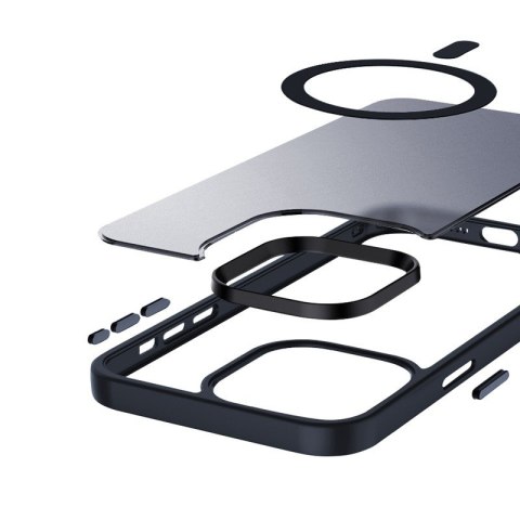 Etui Hybrid Frost MAG Cover iPhone 15 Pro Max MagSafe Granatowe Etui Hybrid Frost MAG Cover iPhone 15 Pro Max MagSafe Granatowe
