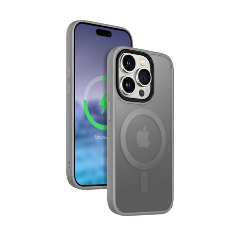 Etui Hybrid Frost MAG Cover iPhone 15 Pro MagSafe Szare Etui Hybrid Frost MAG Cover iPhone 15 Pro MagSafe Szare