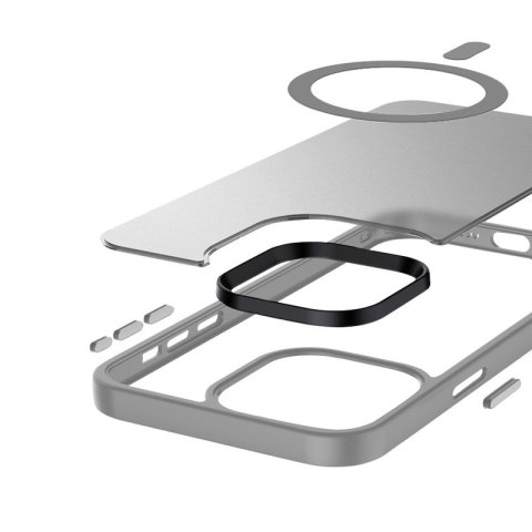 Etui Hybrid Frost MAG Cover iPhone 15 Pro MagSafe Szare Etui Hybrid Frost MAG Cover iPhone 15 Pro MagSafe Szare