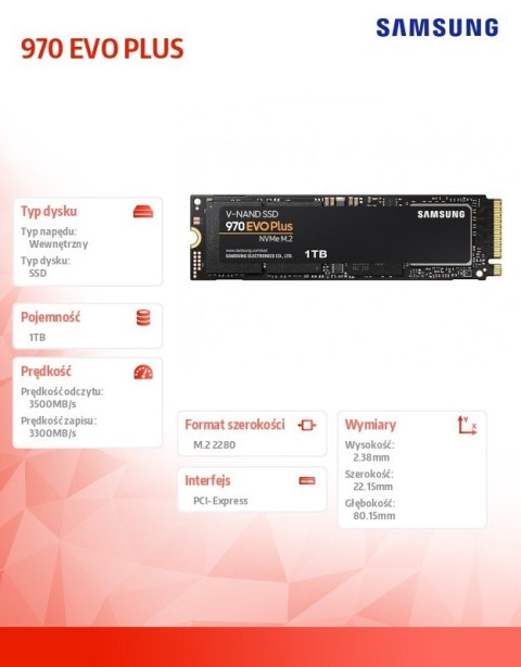 Dysk SSD 970 EVO PLUS MZ-V7S1T0BW 1 TB Dysk SSD 970 EVO PLUS MZ-V7S1T0BW 1 TB