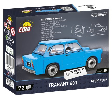 Klocki 72 elementów Trabant 601 Klocki 72 elementów Trabant 601