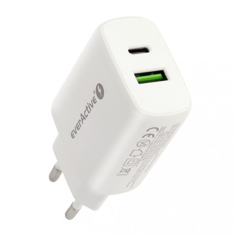 Ładowarka USB/USB-C QC3.0 25W Biała Ładowarka USB/USB-C QC3.0 25W Biała