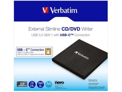 Nagrywarka CD/DVD RW USB-C 3.2 slim Nagrywarka CD/DVD RW USB-C 3.2 slim