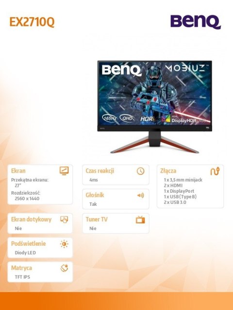 Monitor 27 cali EX2710Q LED 4ms/20mln:1/HDMI/IPS Monitor 27 cali EX2710Q LED 4ms/20mln:1/HDMI/IPS