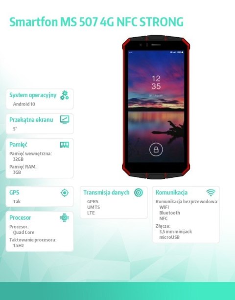 Smartfon MS 507 4G NFC STRONG Smartfon MS 507 4G NFC STRONG