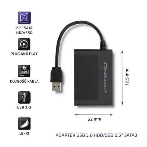 Adapter USB 3.0 do dysków HDD/SSD 2.5 cala SATA3 Adapter USB 3.0 do dysków HDD/SSD 2.5 cala SATA3