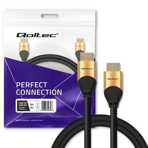 Kabel HDMI v2.1 Ultra High Speed 8K | 60Hz | 26AWG | 5m Złoty Kabel HDMI v2.1 Ultra High Speed 8K | 60Hz | 26AWG | 5m Złoty