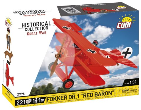 Klocki Fokker DR.1 Czerwony Baron 221 klocków Klocki Fokker DR.1 Czerwony Baron 221 klocków
