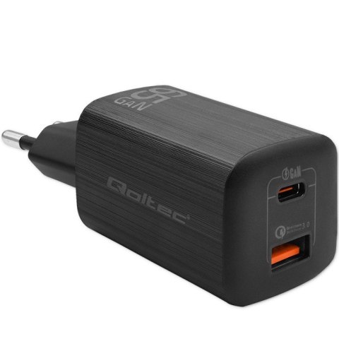 Ładowarka sieciowa 65W GaN ULTRA | 5-20V | 2.25-3.25A | 1 x USB typ C PD | 1 x USB | Czarna Ładowarka sieciowa 65W GaN ULTRA | 5-20V | 2.25-3.25A | 1 x USB typ C PD | 1 x USB | Czarna