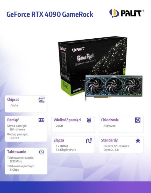 Karta graficzna GeForce RTX 4090 GAMEROCK 24G GDDR6X 384bit HDMI/3DP Karta graficzna GeForce RTX 4090 GAMEROCK 24G GDDR6X 384bit HDMI/3DP