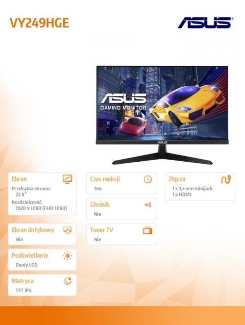 Monitor 24 cale VY249HGE Monitor 24 cale VY249HGE