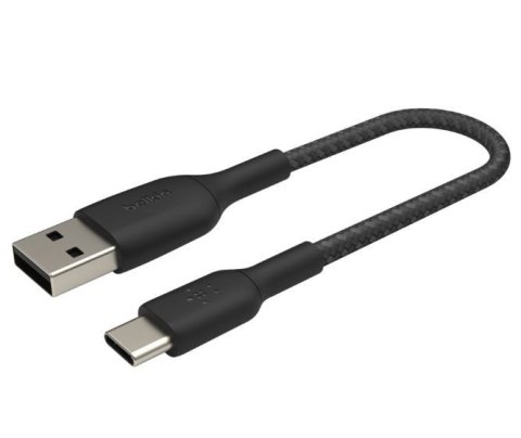 Kabel Braided USB-C USB-A 15cm czarny Kabel Braided USB-C USB-A 15cm czarny